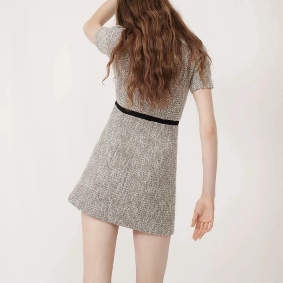 Maje Rinie Contrast Trimmed Tweed Mini Dress - Picture 3 of 3